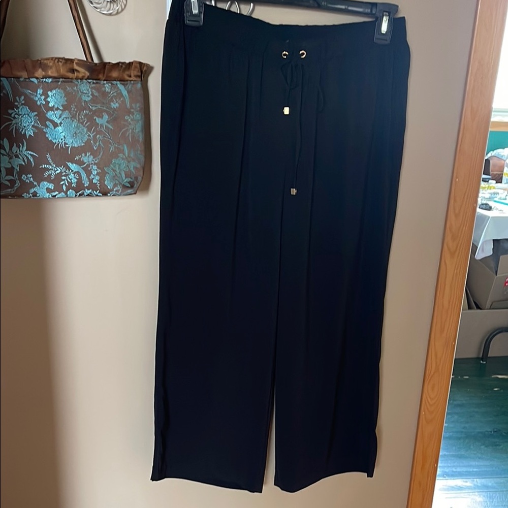 Michael Kors Collection Black Wide Leg Pants